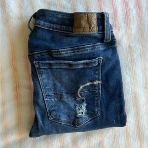 Distressed Blue Jeans